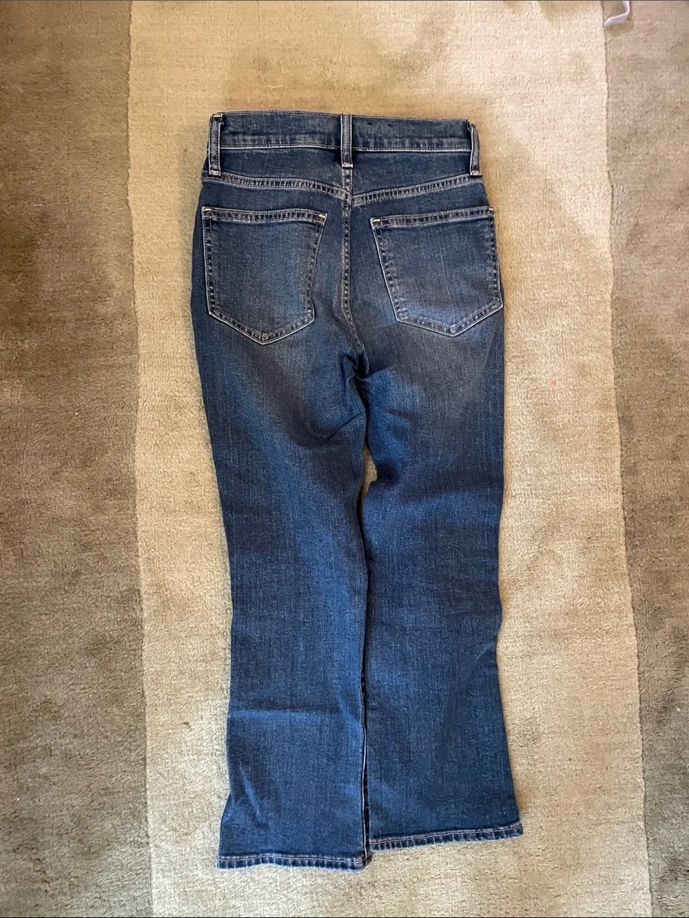 gap dark wash kick fit high rise jeans